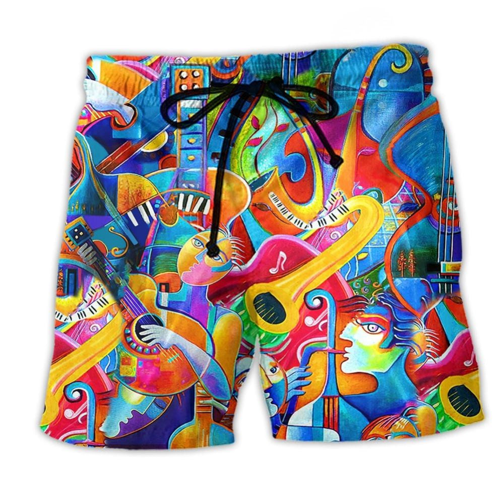 Music Full Color Bright Style – Beach Short