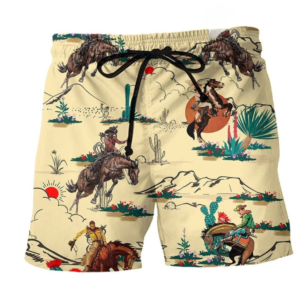 Cowboy Horses Desert Style – Beach Short