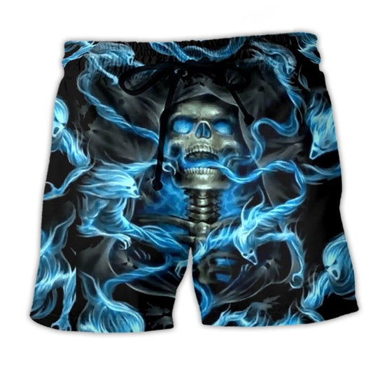 Skull Black Background Style – Beach Short