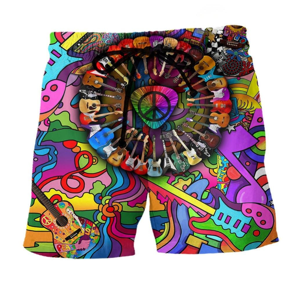 Music Guitar Life Colorful – Beach Short
