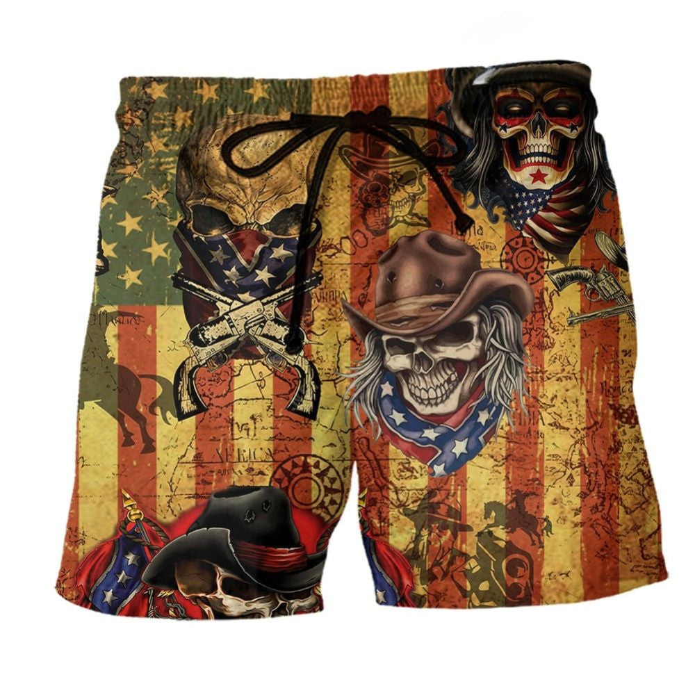 Skull Cowboy America Style – Beach Short
