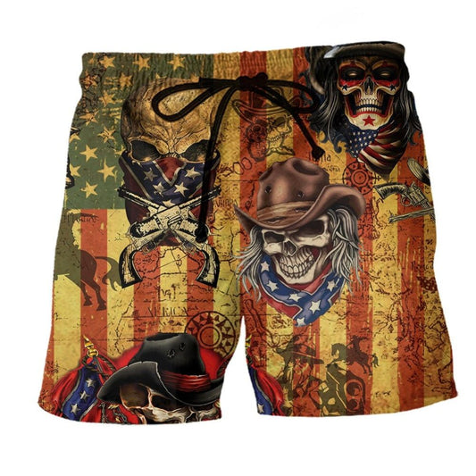 Skull Cowboy America Style – Beach Short