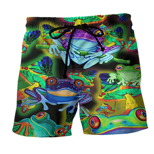 Frog And Mushroom Nature Love - Beach Short