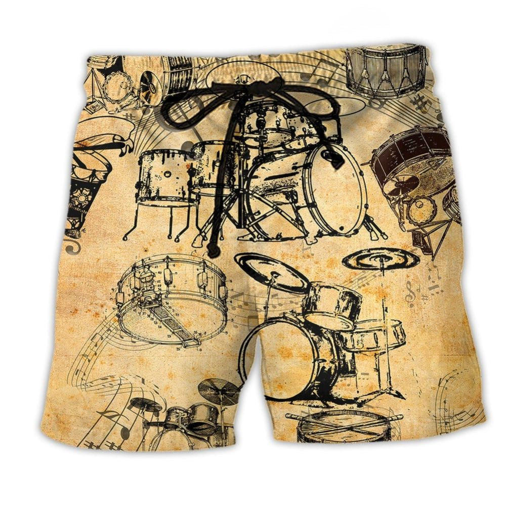 Music No Drums No Life – Beach Short