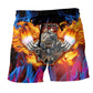 Hot Rod Fire Flame Cool Ride - Beach Short
