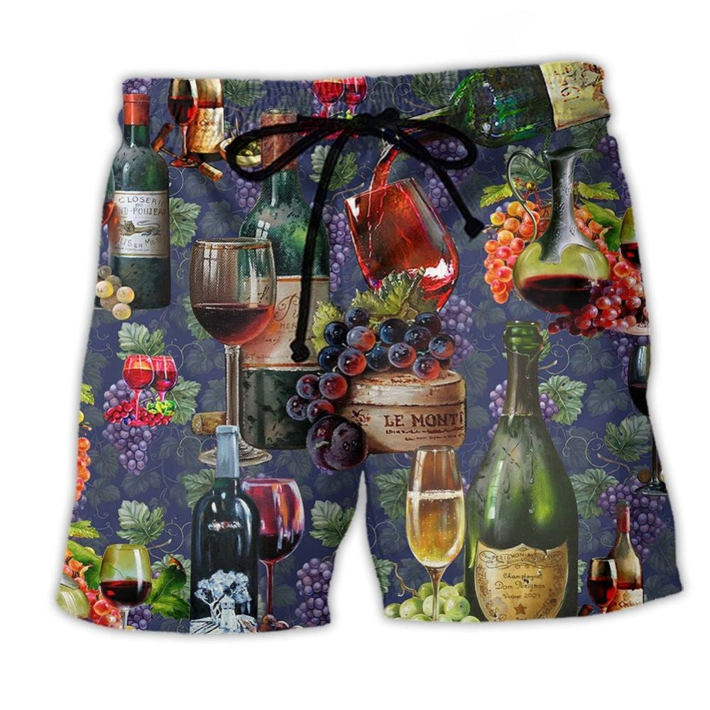 Wine Life Better With Wine – Beach Short