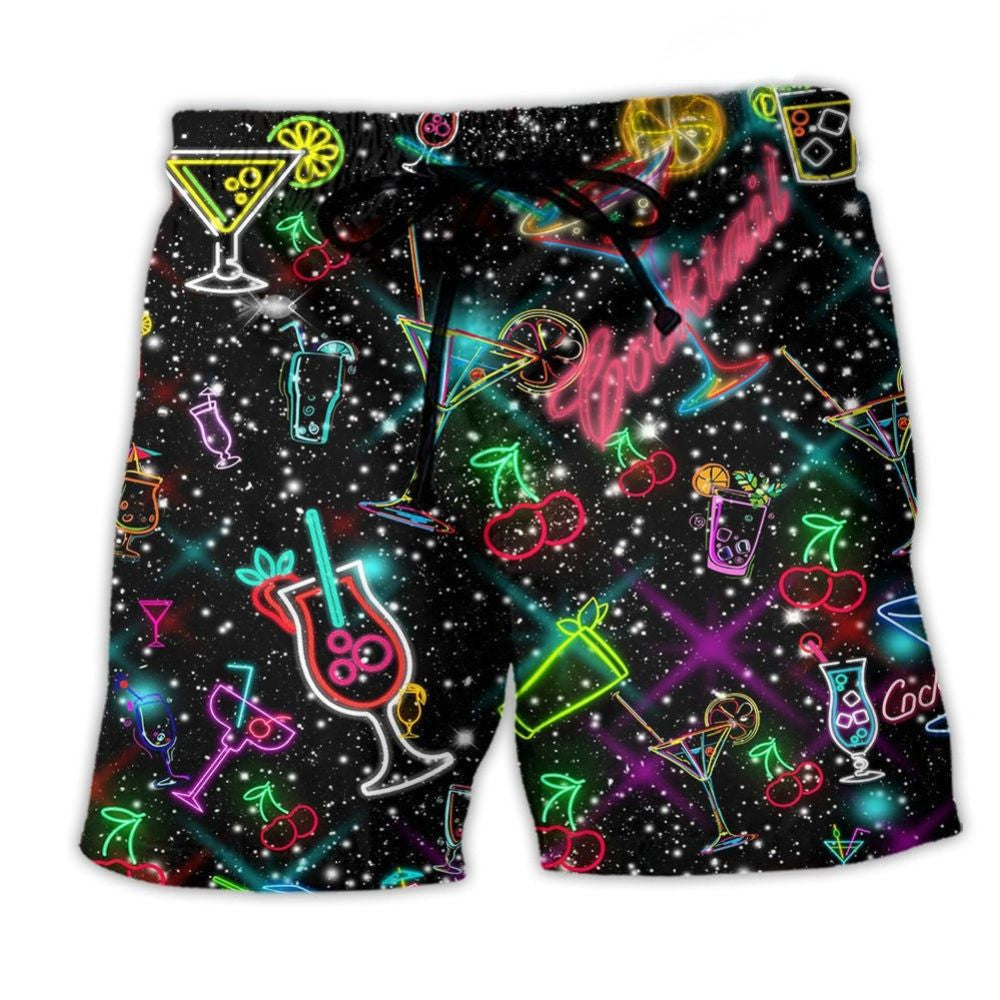 Cocktail Neon Light Love Style - Beach Short