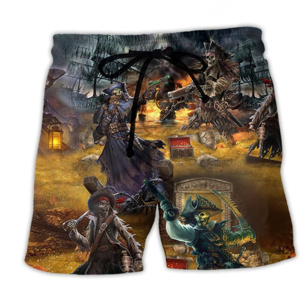 Skull Pirate Treasure Quest - Beach Short
