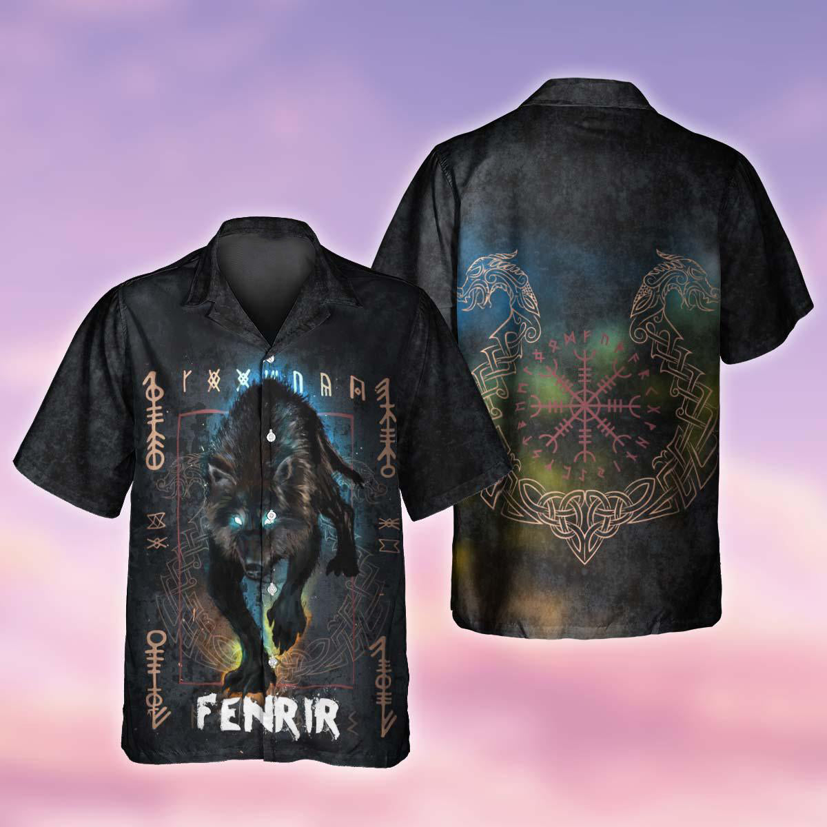 Viking Wolf Mythic Art Style – Hawaiian Shirt
