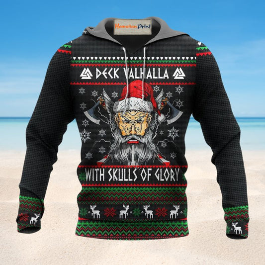 Valhalla Christmas Skull Glory - 3D Hoodie