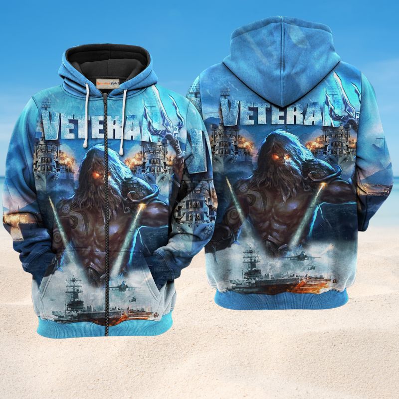 Veteran And Ocean Tribute Art – 3D Hoodie