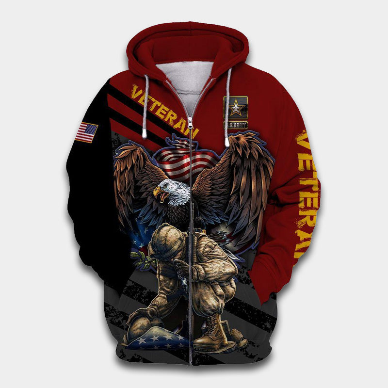 Veteran Army Never Forget Tribute Art - 3D Hoodie