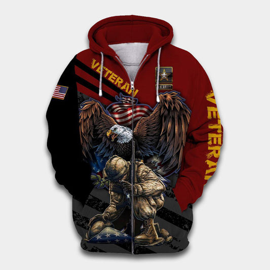 Veteran Army Never Forget Tribute Art - 3D Hoodie