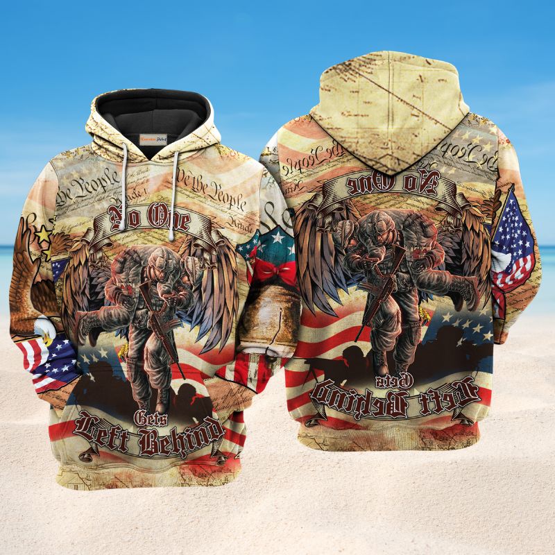 Veteran No One Left Behind Tribute Art – 3D Hoodie
