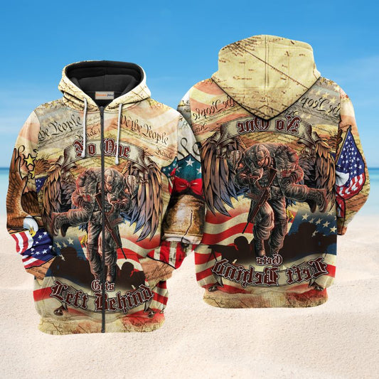 Veteran No One Left Behind Tribute Art – 3D Hoodie