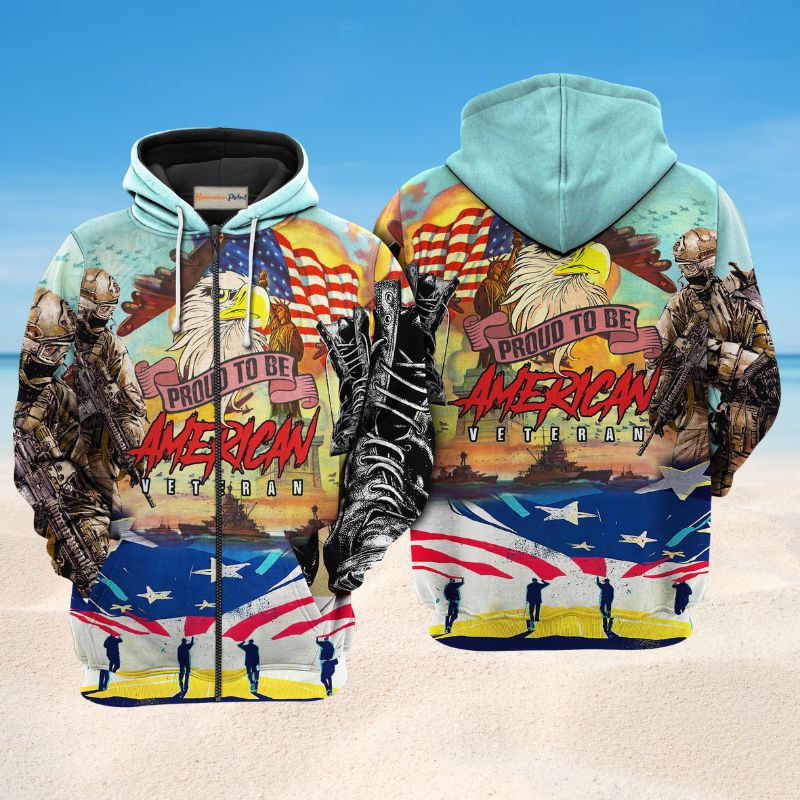 Veteran Proud American Eagle - 3D Hoodie