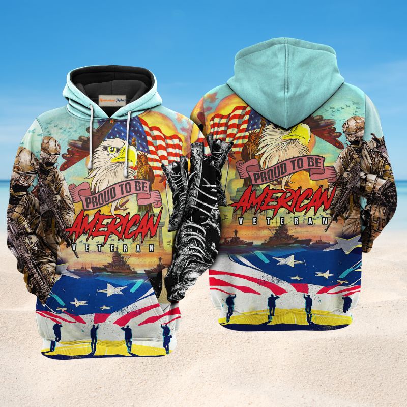 Veteran Proud American Eagle - 3D Hoodie