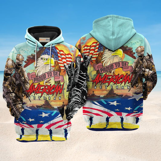 Veteran Proud American Eagle - 3D Hoodie