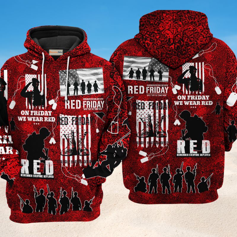 Veteran Red Friday Tribute Art – 3D Hoodie