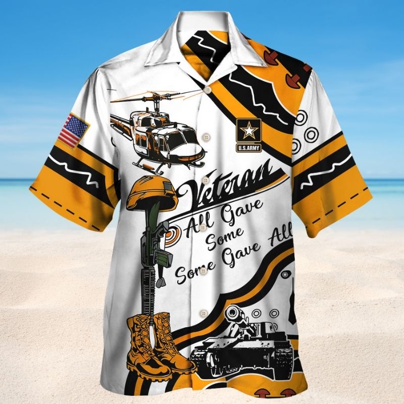 Veteran US Army Yellow Tribute – Hawaiian Shirt