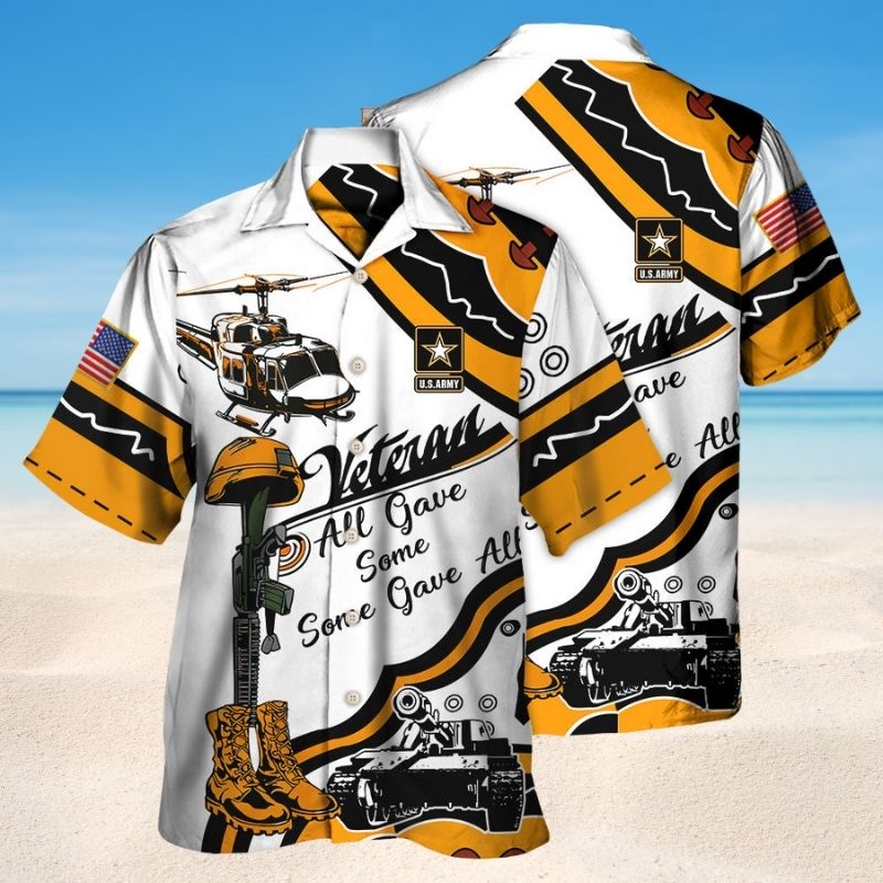 Veteran US Army Yellow Tribute – Hawaiian Shirt