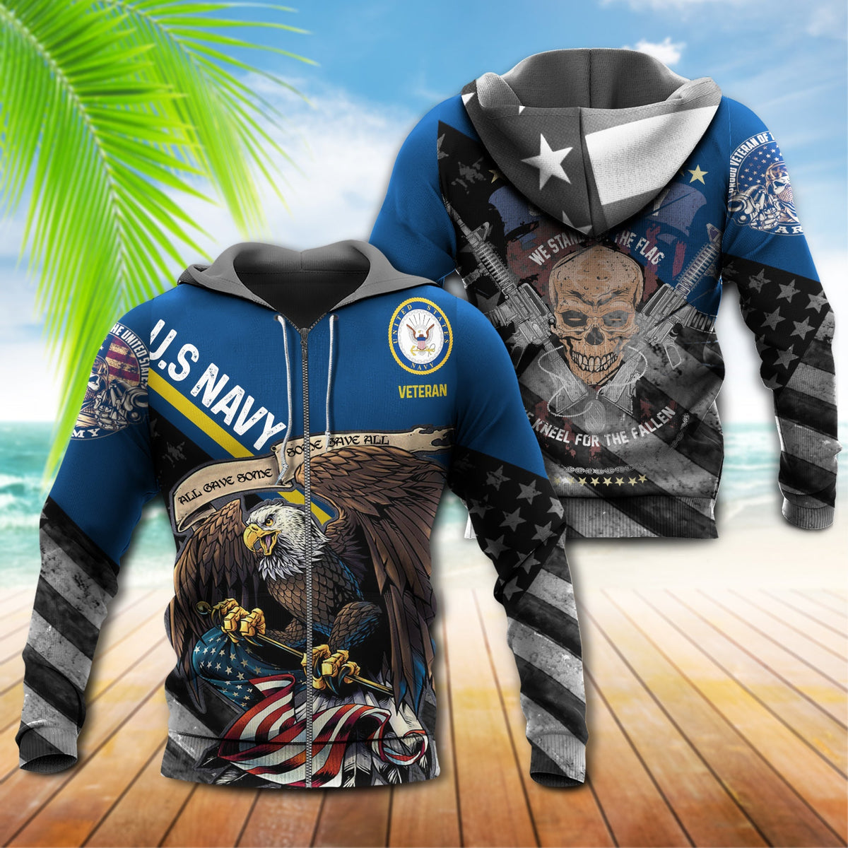 Veteran Navy Eagle Skull Style - 3D Hoodie