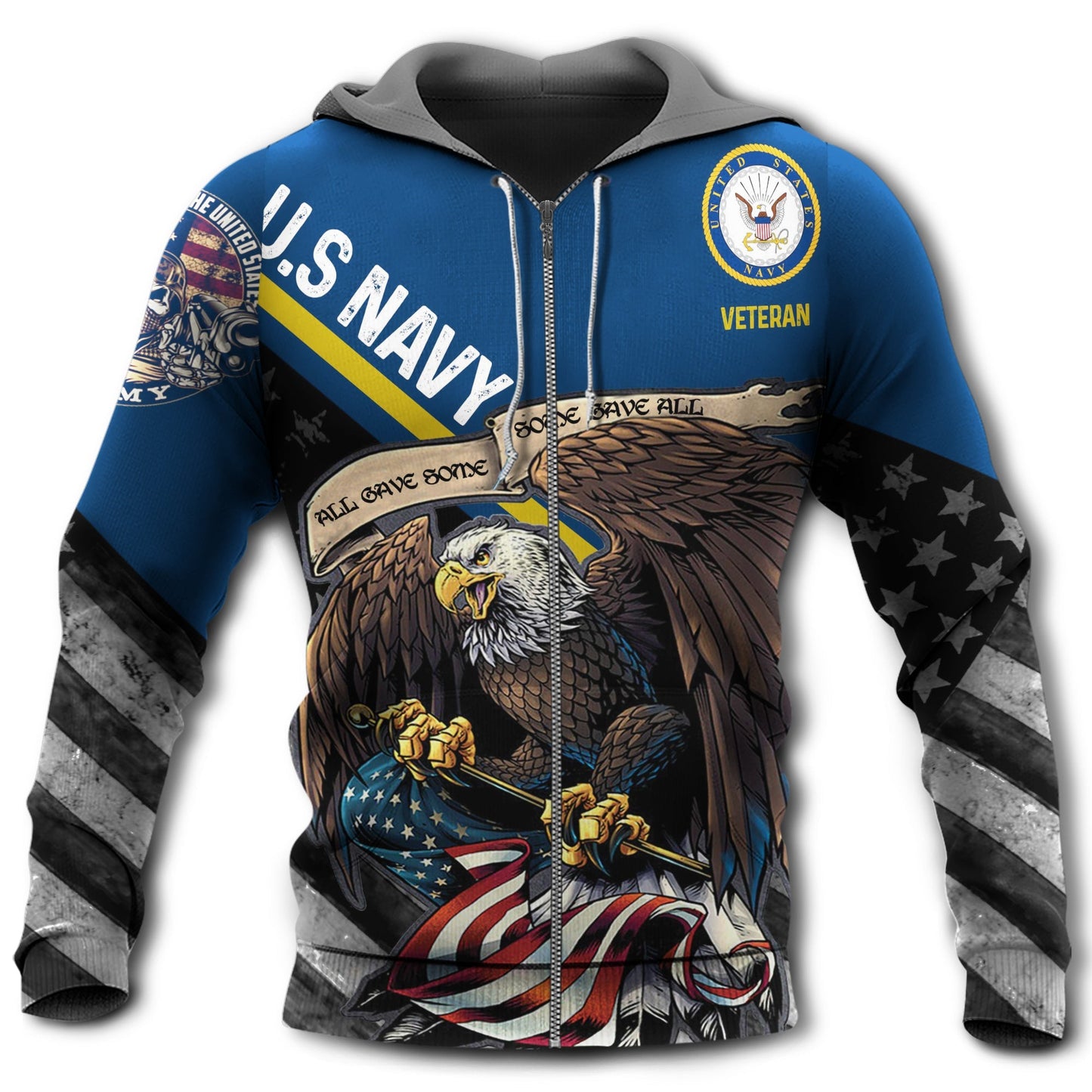 Veteran Navy Eagle Skull Style - 3D Hoodie