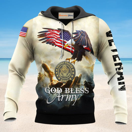 Veteran God Bless Army - 3D Hoodie