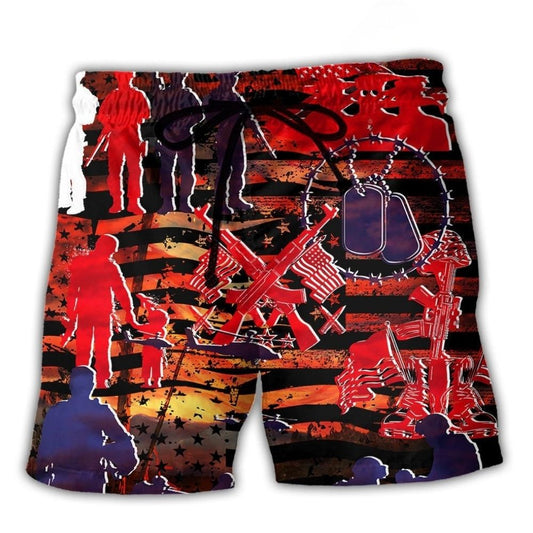Veteran Independence Day Democracy Tribute - Beach Short