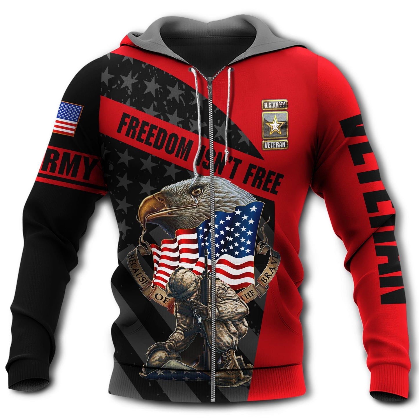 Veteran Army Tribute With Eagle - 3D Hoodie