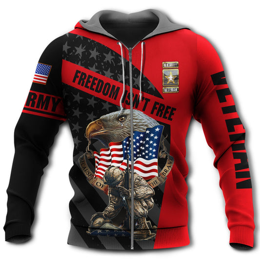 Veteran Army Tribute With Eagle - 3D Hoodie
