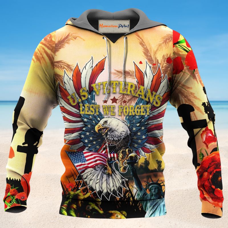 Veterans Lest We Forget Tribute Art – 3D Hoodie