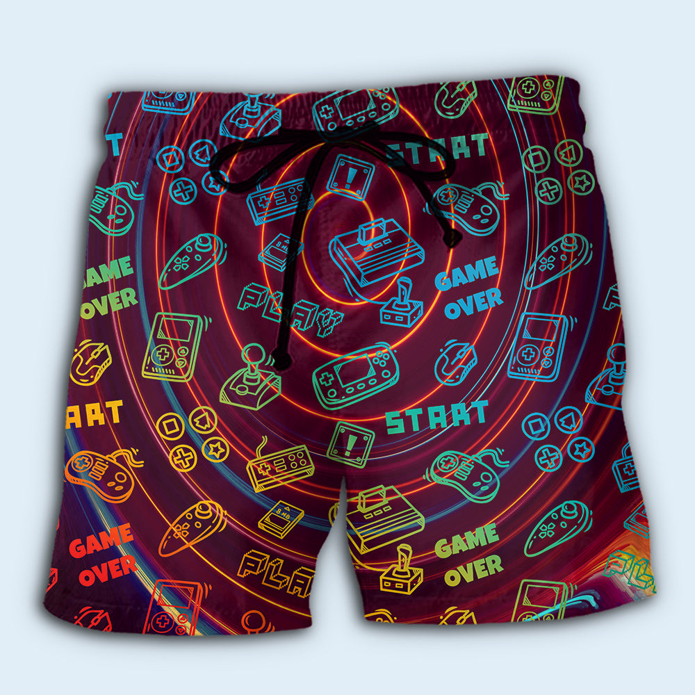 Retro Video Game Start Screen Style – Beach Short