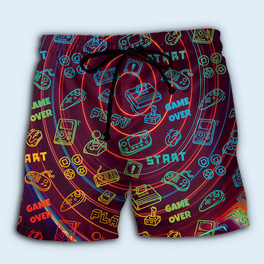 Retro Video Game Start Screen Style – Beach Short