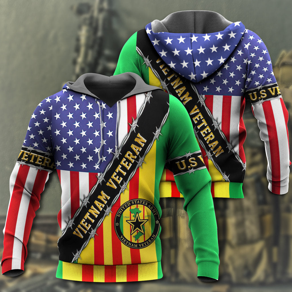 Vietnam Veteran Tribute Art Style – 3D Hoodie