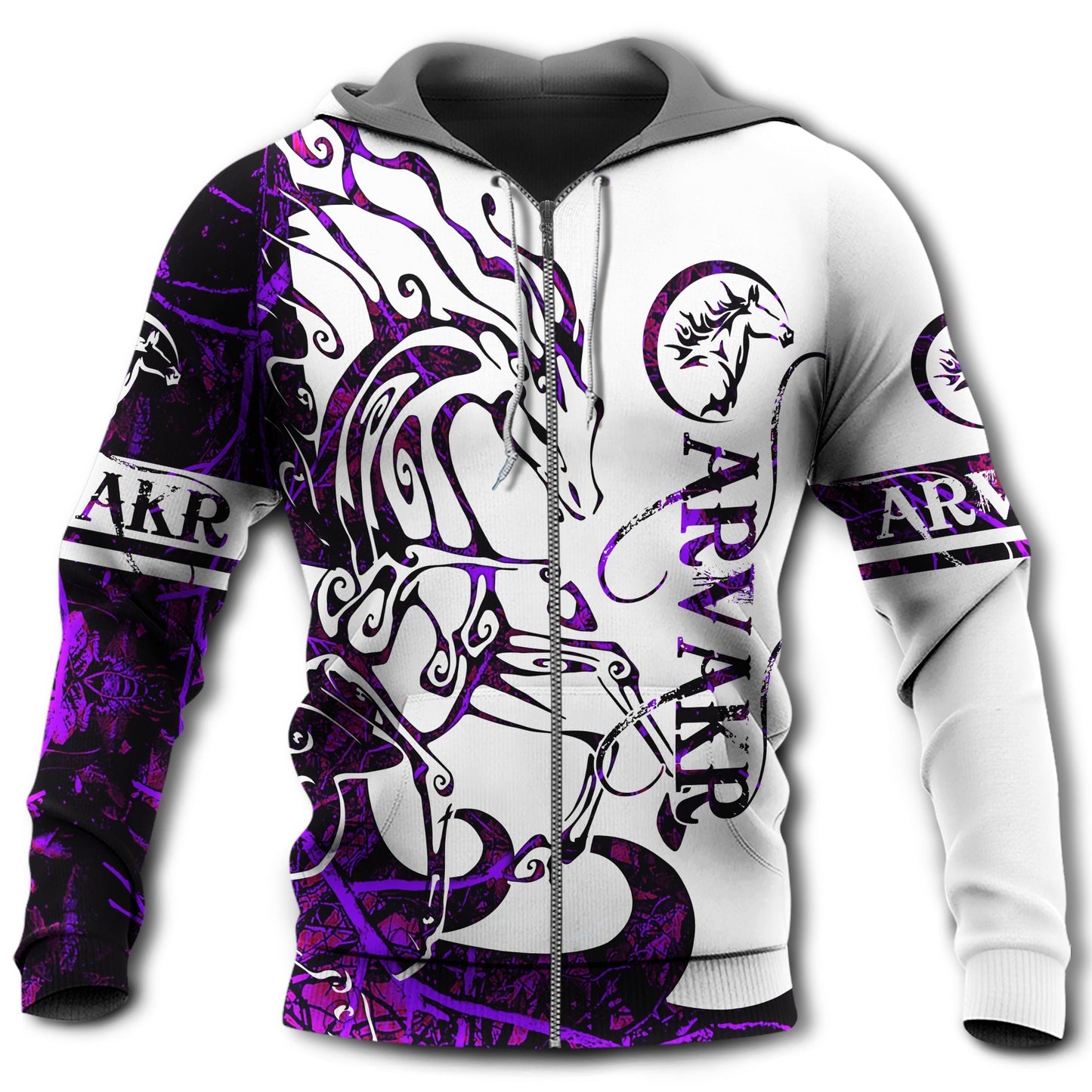 Viking Arvakr Legend Purple White - 3D Hoodie
