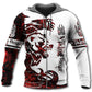 Viking Bear Legend Red White - 3D Hoodie