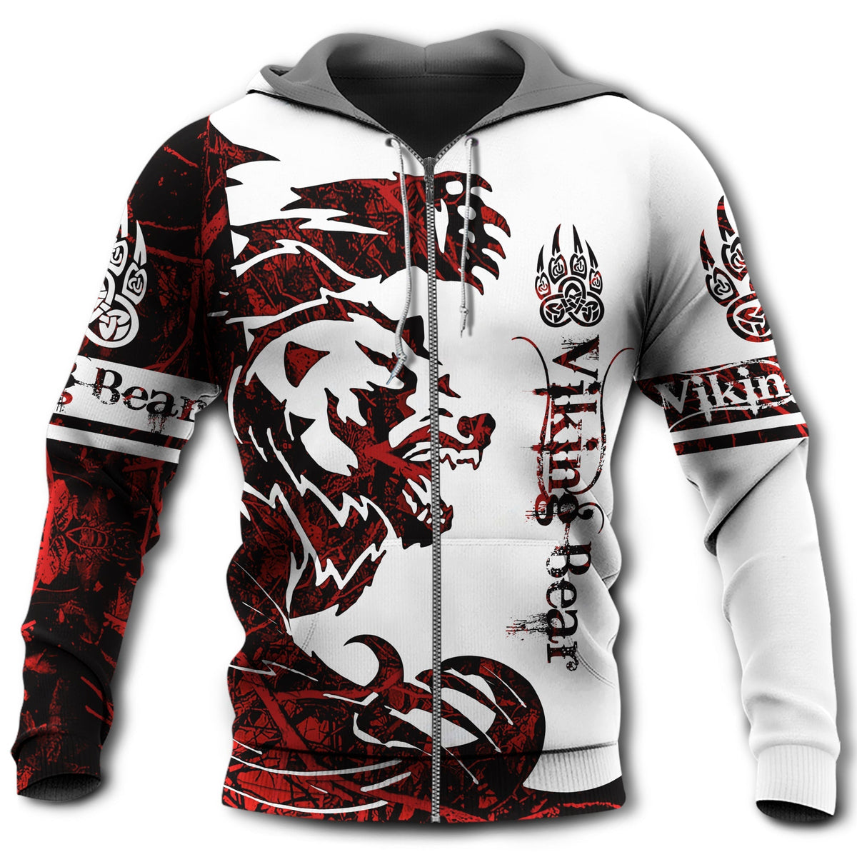 Viking Bear Legend Red White - 3D Hoodie
