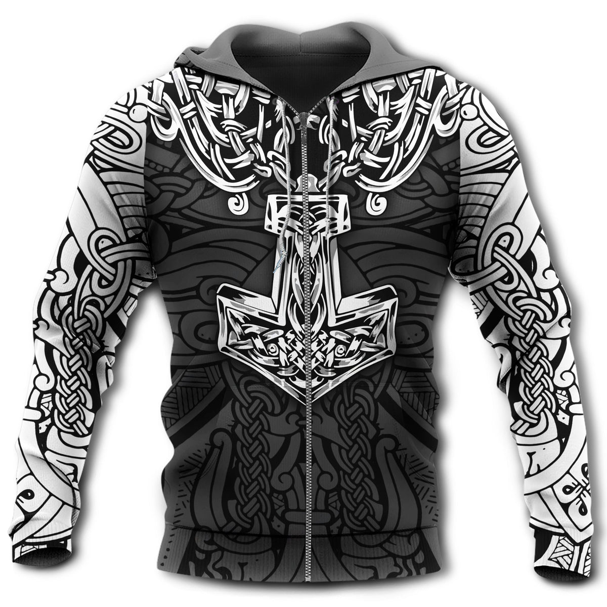 Viking Blood Black White Style - 3D Hoodie