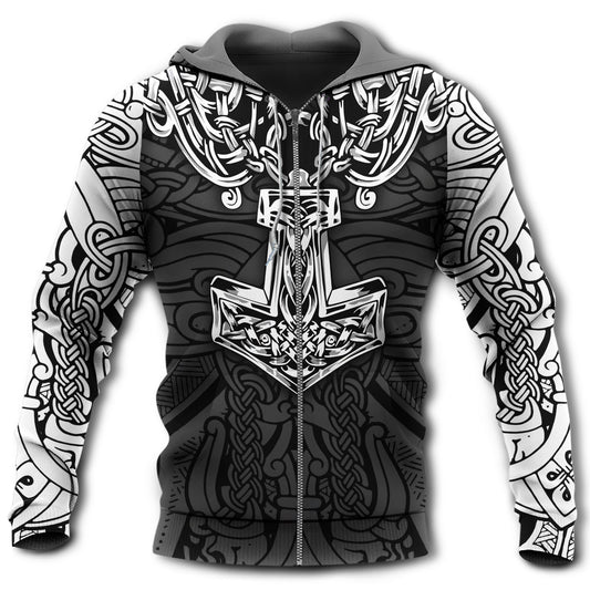 Viking Blood Black White Style - 3D Hoodie