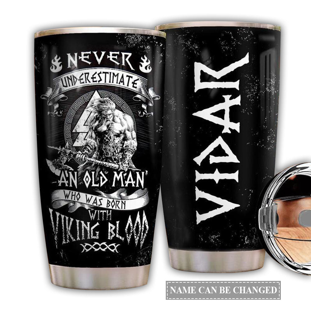 Viking Blood Old Man With Black Personalized 20 Oz Tumbler