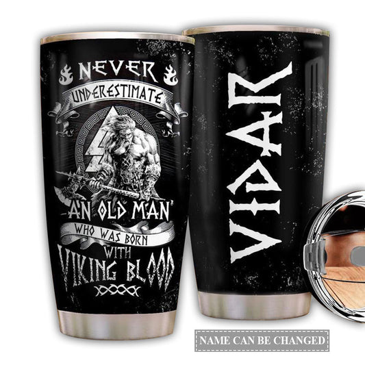 Viking Blood Old Man With Black Personalized 20 Oz Tumbler