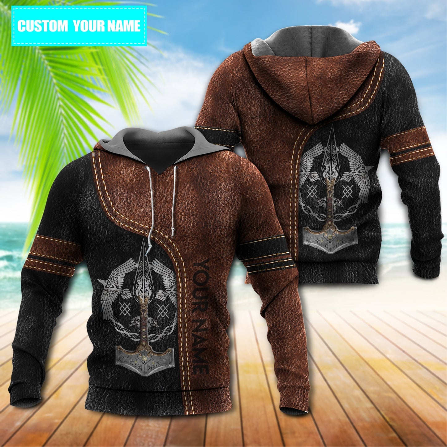 Viking Blood Brown Black Personalized - 3D Hoodie