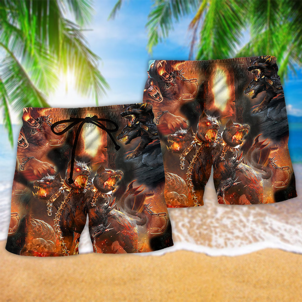 Mythic Viking Dog Guardian Art – Beach Short