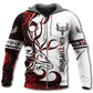 Viking Eikthyrnir Legend Red White - 3D Hoodie