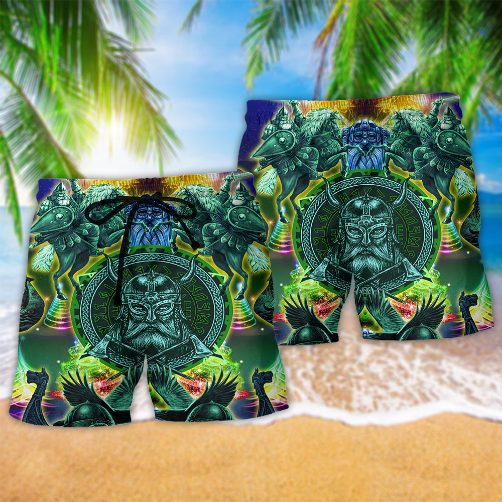 Viking Green Christmas Art – Beach Short
