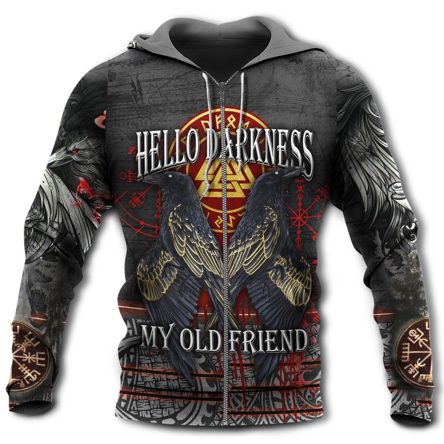 Viking Dark Quote Grey Style - 3D Hoodie