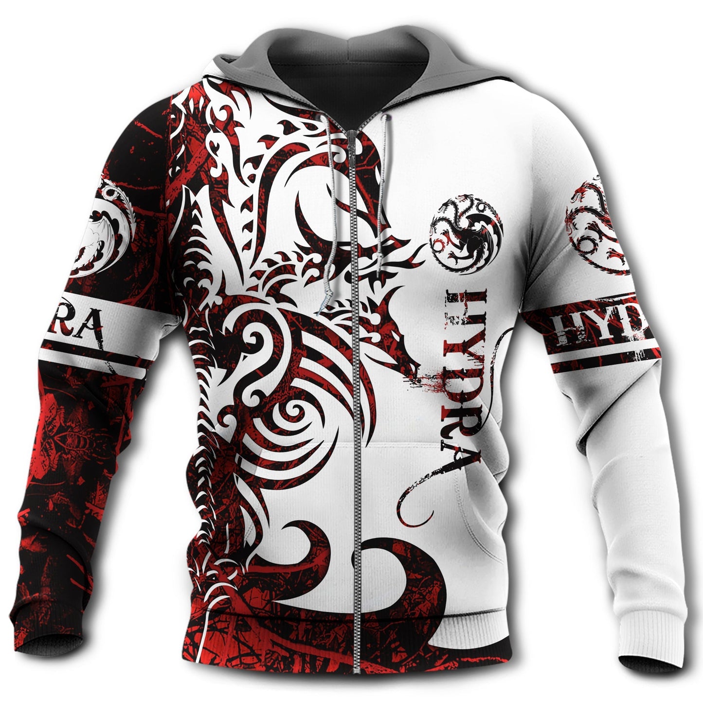 Viking Hydra Legend Red White - 3D Hoodie