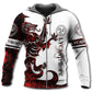 Viking Lycanthrope Legend Red White - 3D Hoodie