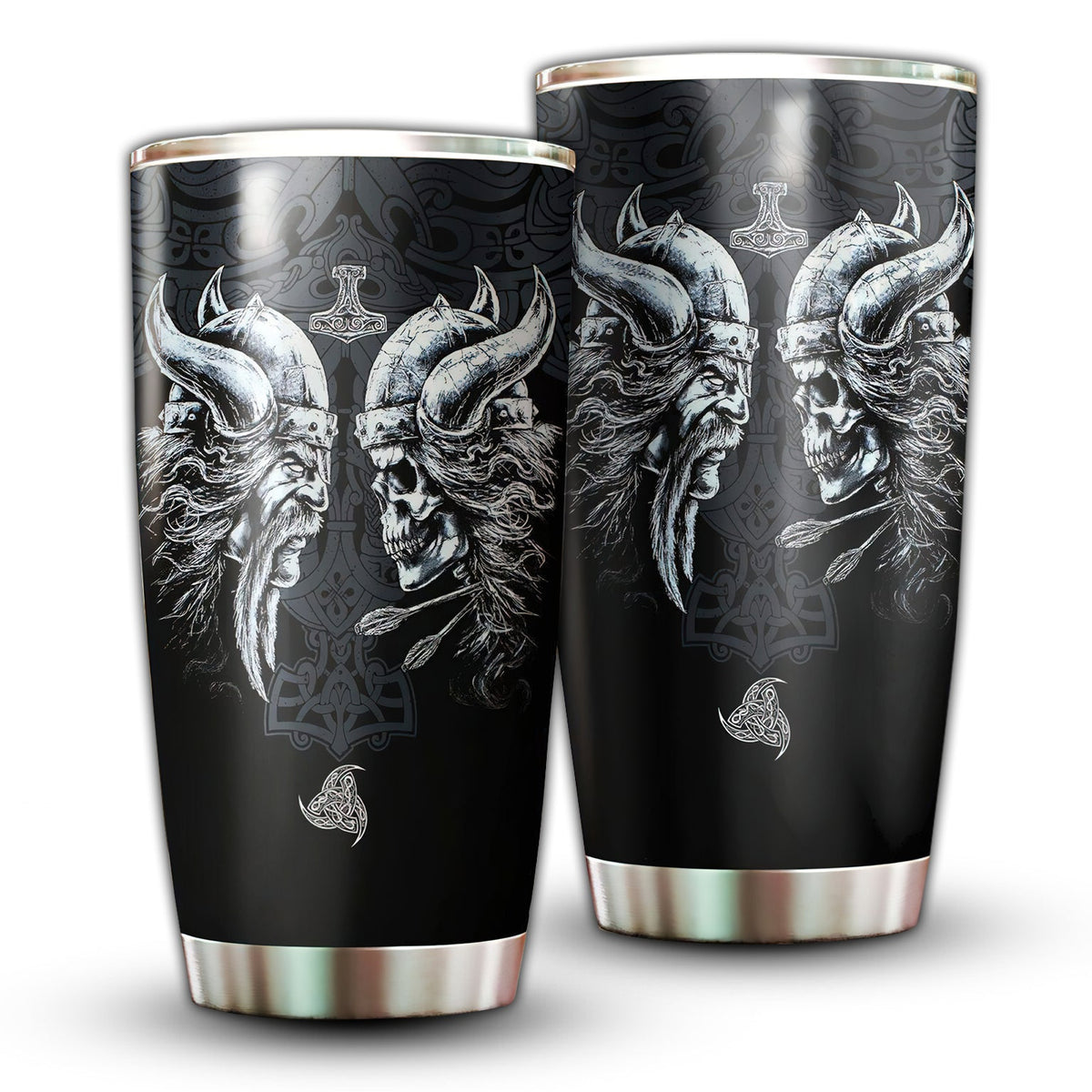 Viking Man Skull 20 Oz Tumbler For Coffee Travel And Daily Use